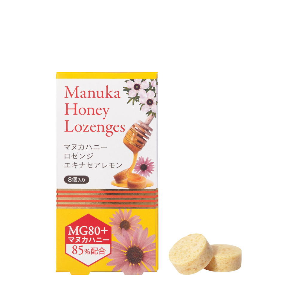 Manuka Honey Lozenges (Throat Candies) Echinacea Lemon 8 pieces