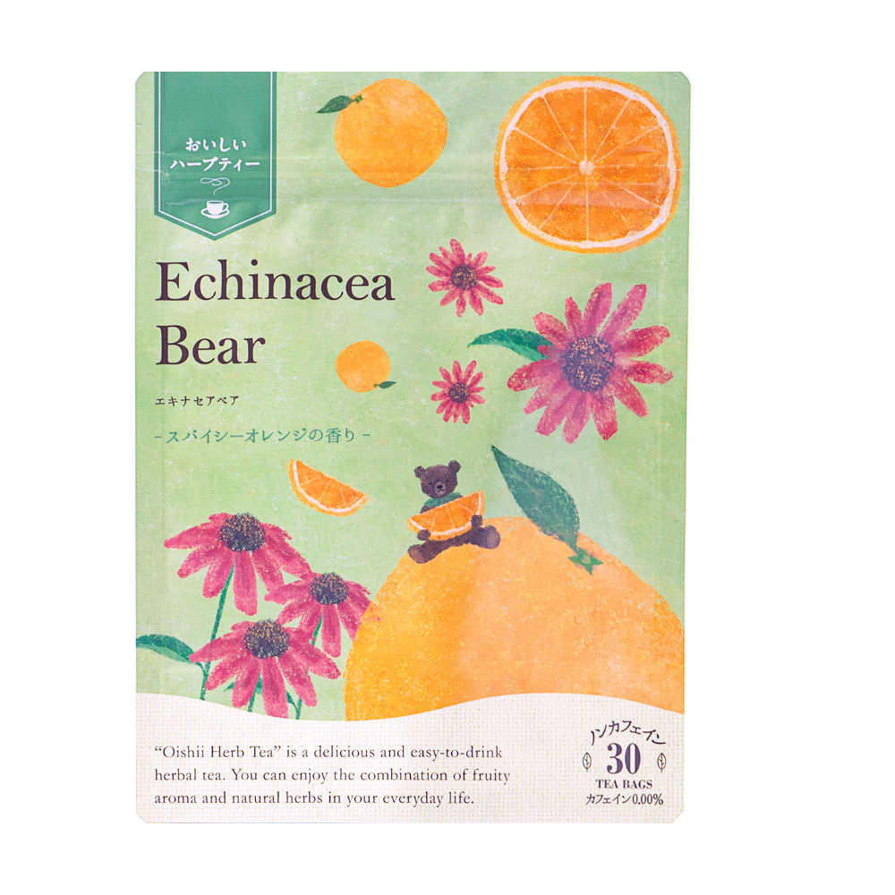 美味的花草茶紫錐菊熊茶包