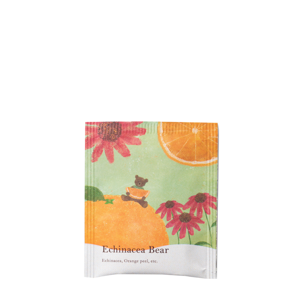 美味的花草茶紫錐菊熊茶包