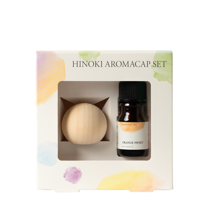 Hinoki aroma cap set (round x orange sweet essential oil)