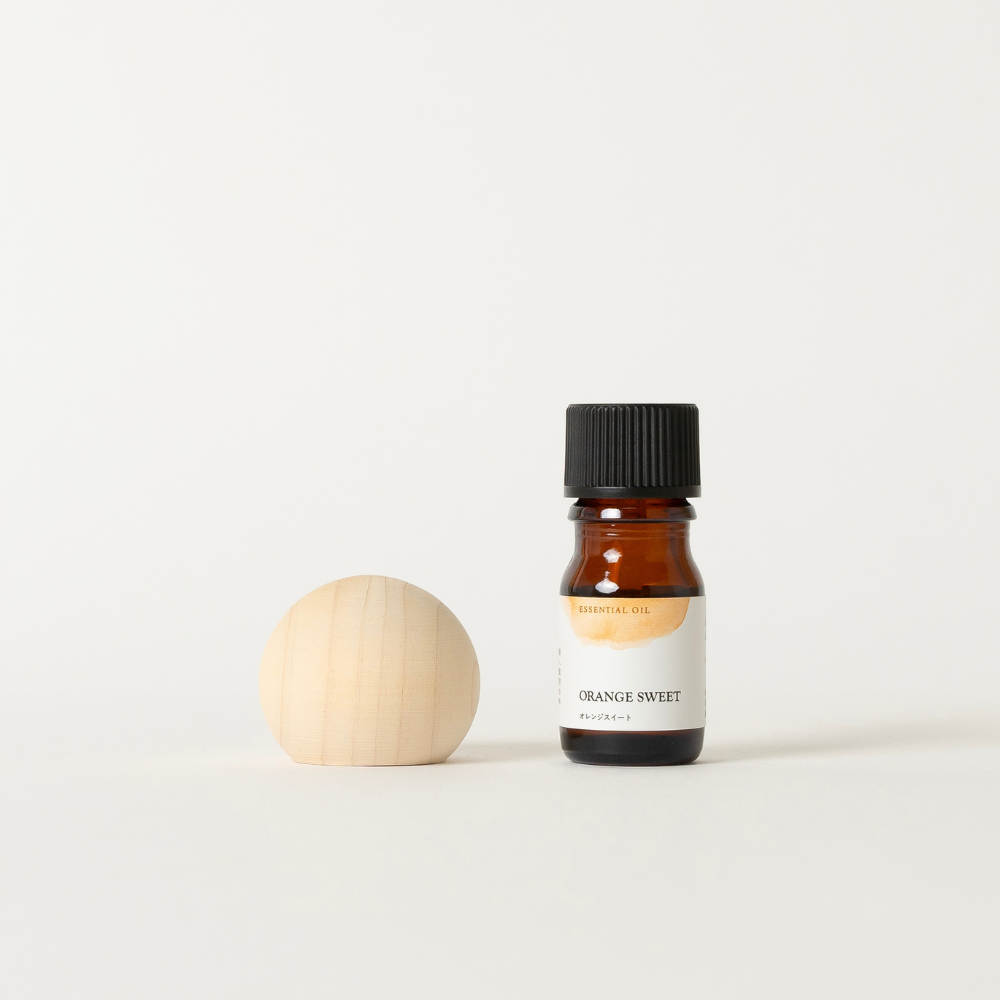 Hinoki aroma cap set (round x orange sweet essential oil)