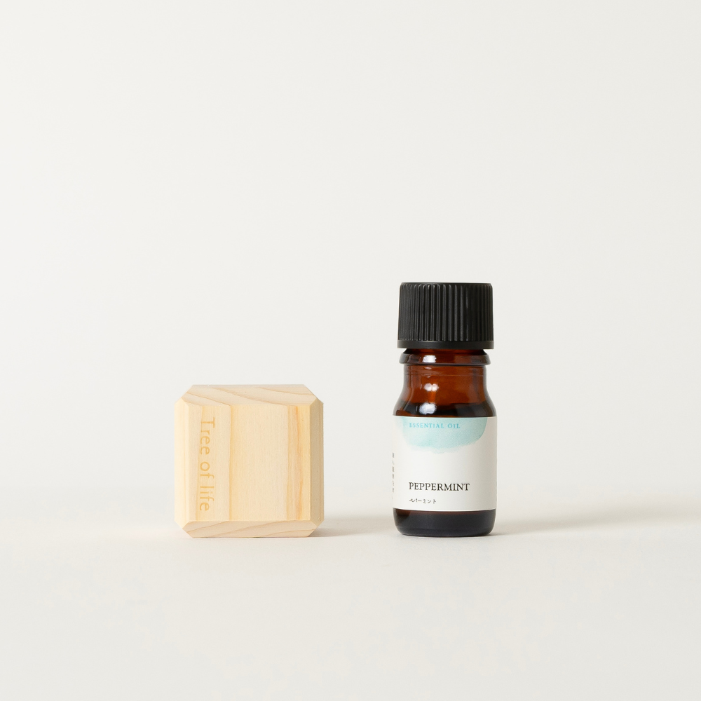 Hinoki aroma cap set (square x peppermint essential oil)