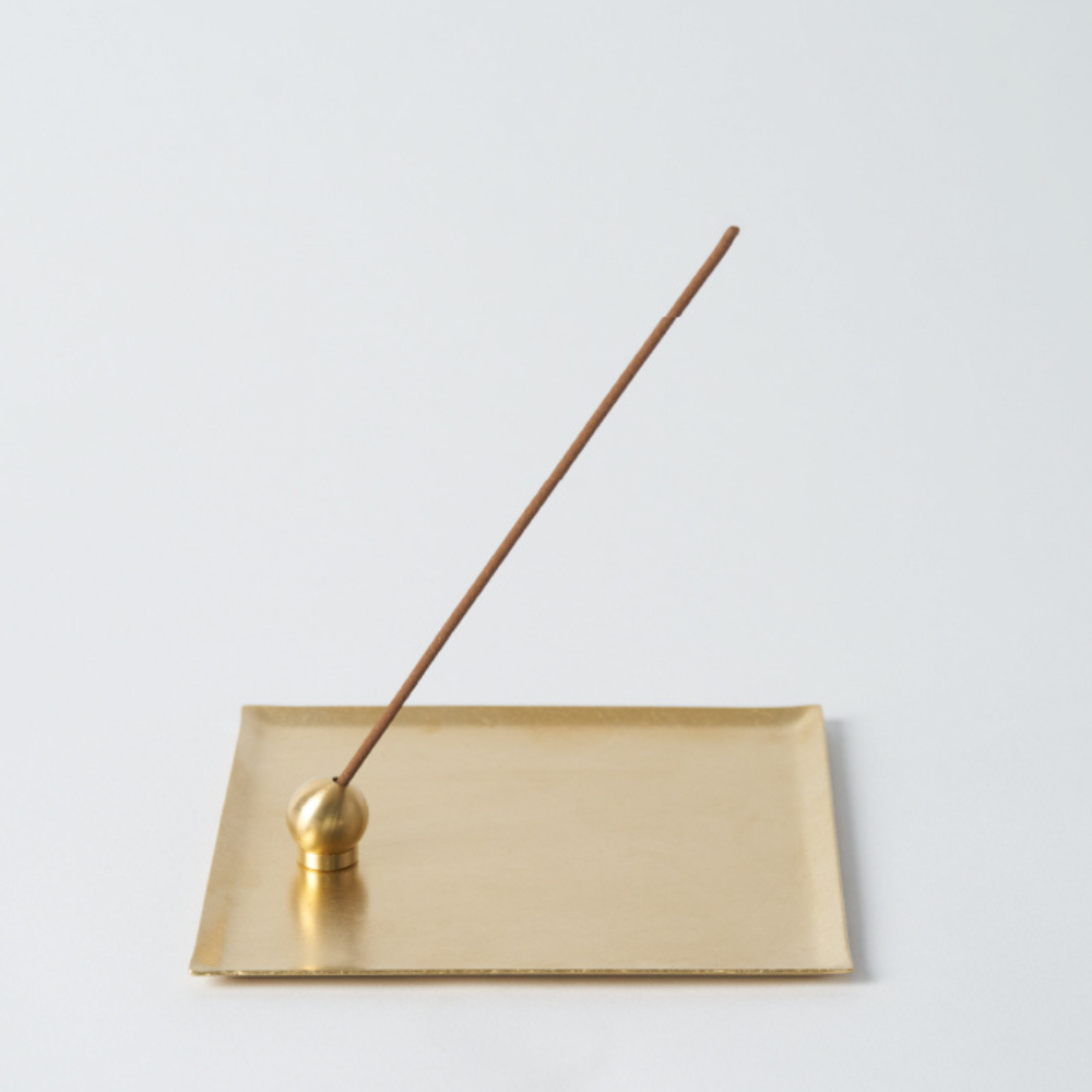 Minimalist design incense holder, gold
