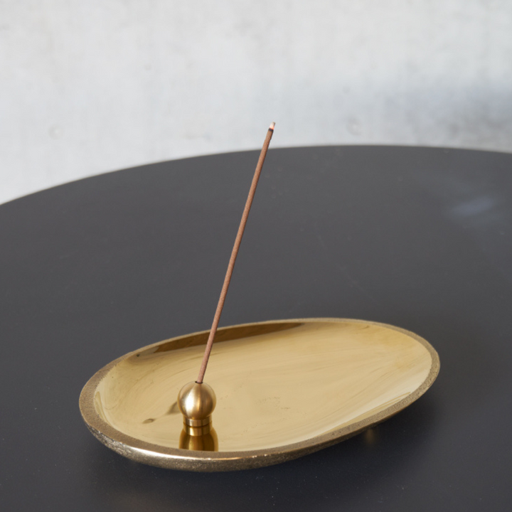 Minimalist design incense holder, gold