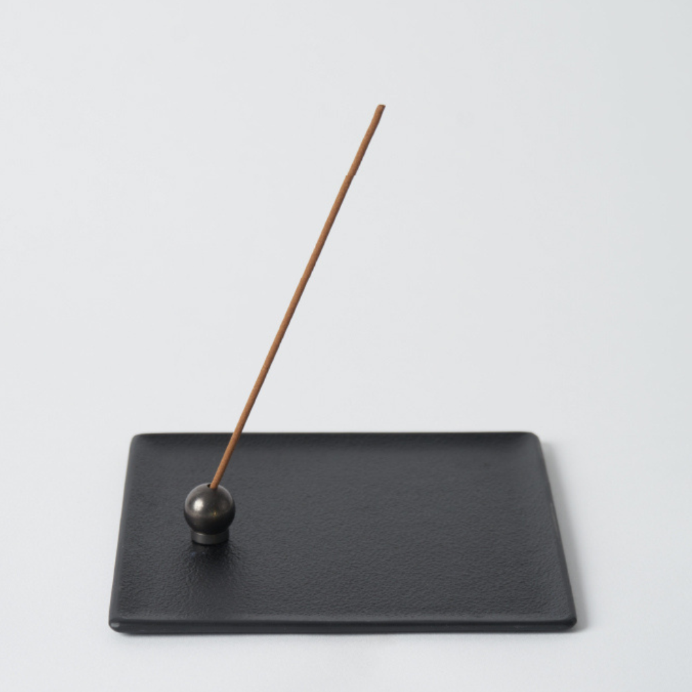 Minimalist design incense holder, black