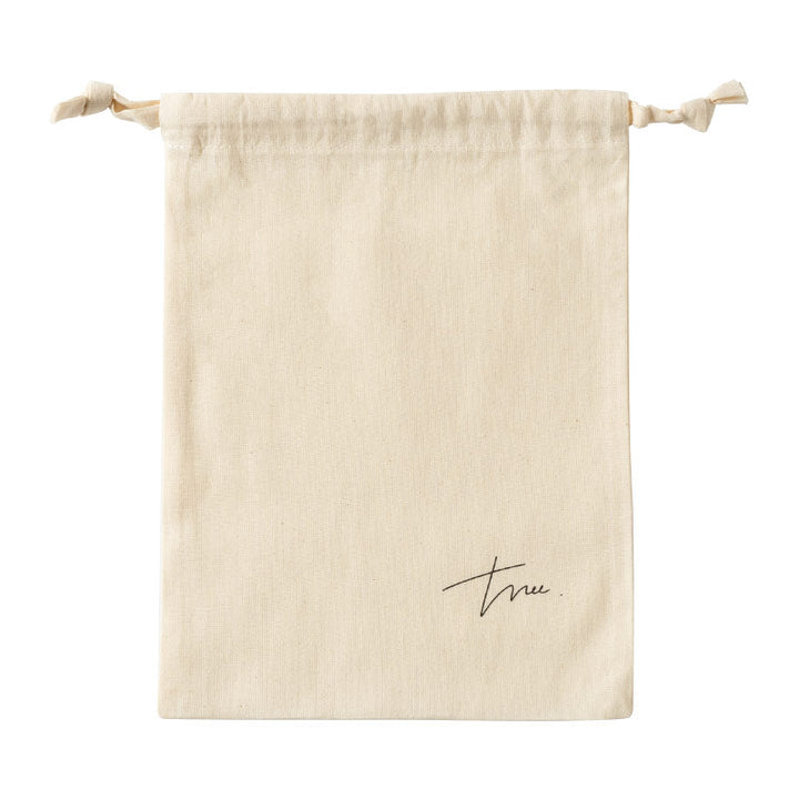 Gift wrapping drawstring bag, off-white