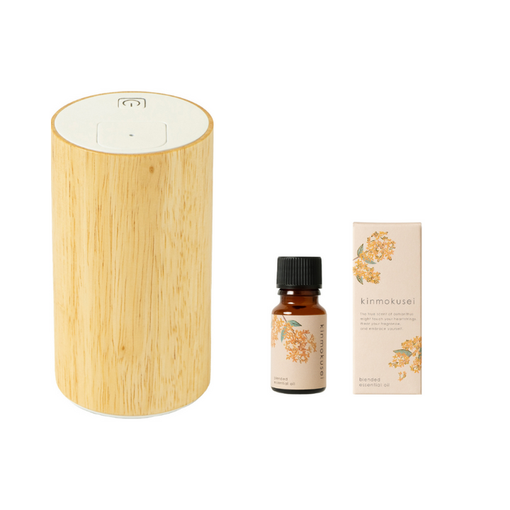 Kinmokusei Blended Essential Oil 10ml &amp; Aroma Mini Portable Wood Set